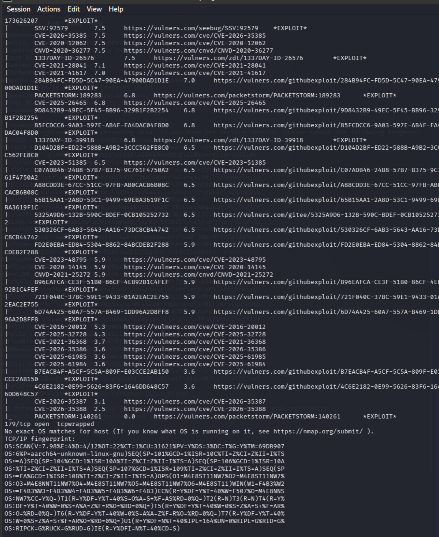vuln scan output continued